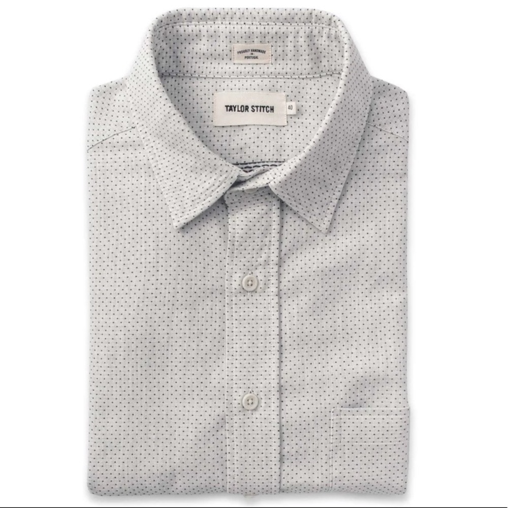 Taylor stitch Jacquard in navy dot